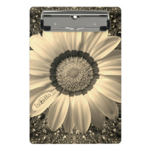 Beautiful vintage flower on background Monogram Mini Clipboard
