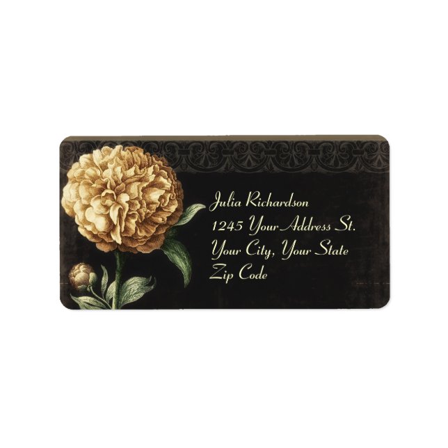 beautiful vintage flower wedding address labels (Front)