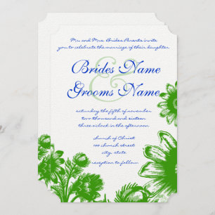 Beautiful Vintage Flower Wedding Invitation