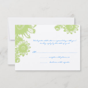 Beautiful Vintage Flower Wedding RSVP Card