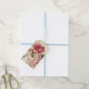 Beautiful vintage flowers in pastel pattern Party Gift Tags