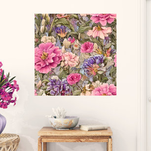 Beautiful Vintage Flowers Poster