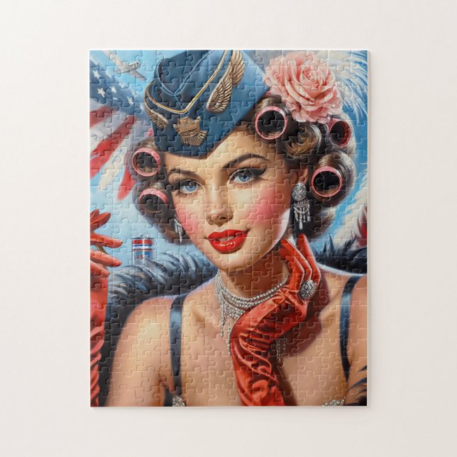 Beautiful Vintage Girl Portrait Jigsaw Puzzle (Vertical)