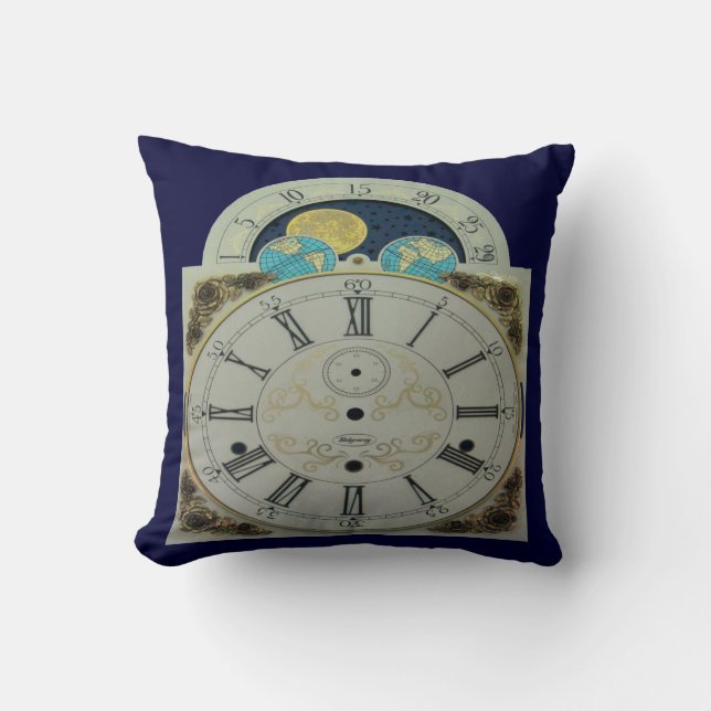 Beautiful Vintage Grandfather Clock Throw  Pillows (Front)