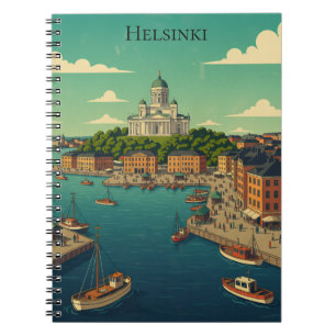 Beautiful Vintage Helsinki Finland Cityscape Notebook