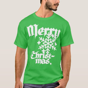 Beautiful Vintage Inspired Calligraphy Merry Chris T-Shirt