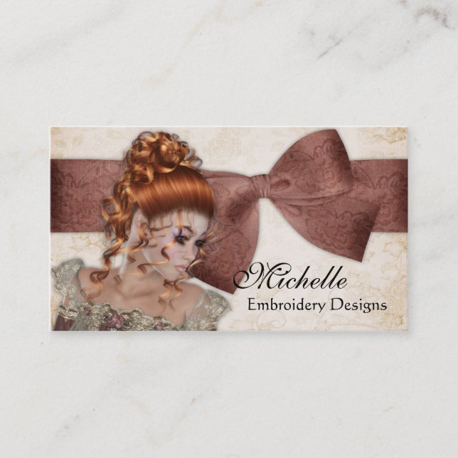 Beautiful Vintage Lady 2 Business Cards (Front)