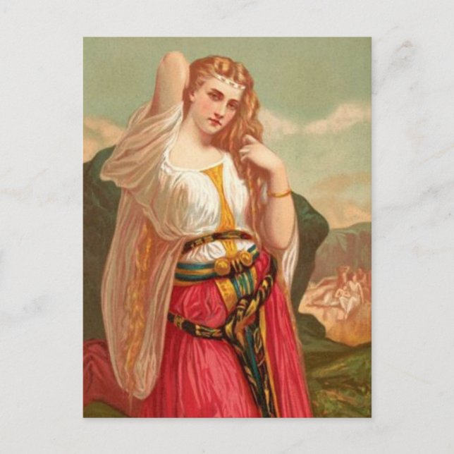 Beautiful Vintage Lady Postcard (Front)