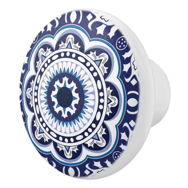 💙🤍Beautiful Vintage Mediterranean Azulejos Ceramic Knob (Right)