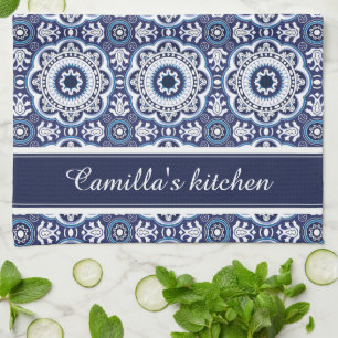 💙🤍Beautiful Vintage Mediterranean Azulejos Tea Towel