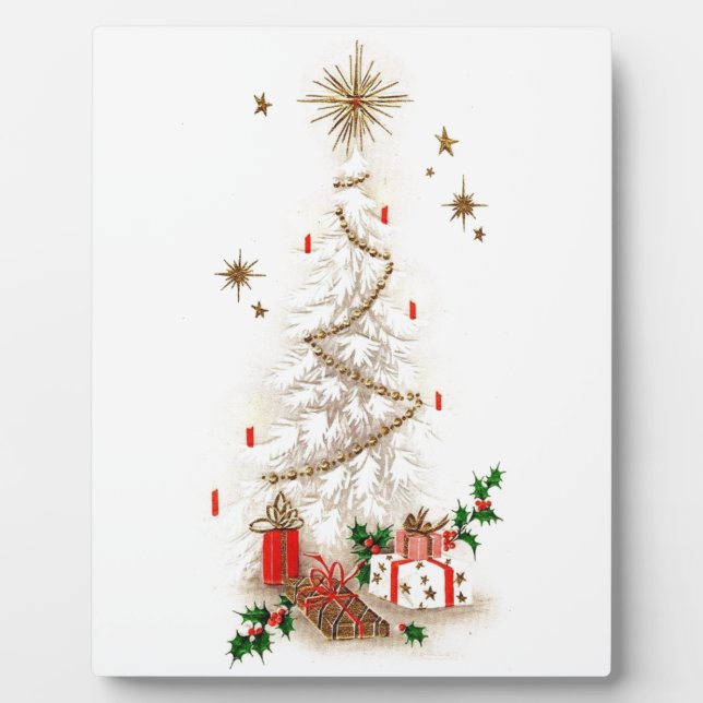 Beautiful Vintage Mid Century Mod Christmas Tree Plaque (Front)
