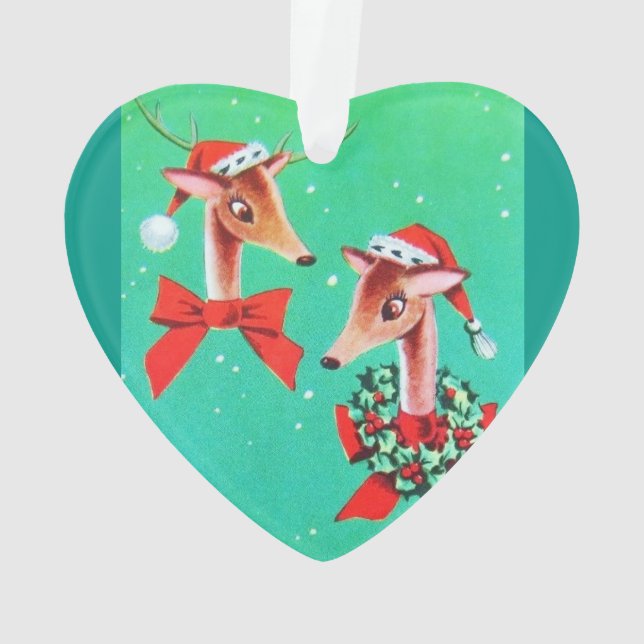 Beautiful Vintage Mid Century Mod Reindeer Ornament (Back)