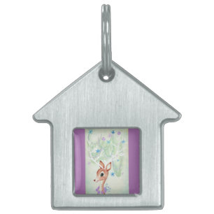 Beautiful Vintage Mid Century Reindeer Pet Tag