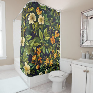 Beautiful Vintage Pattern Forest Floral Shower Curtain