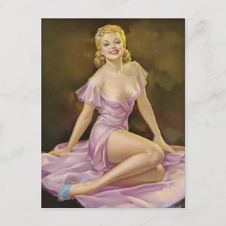 Beautiful Vintage Pin Up Girl Postcard