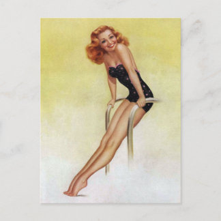 Beautiful Vintage Pin Up Girl Postcard