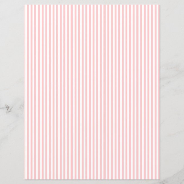 Beautiful Vintage Pink Stripe Scrapbook Paper (Front)