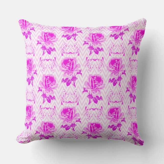 Beautiful Vintage Purple Floral Cushion (Front)