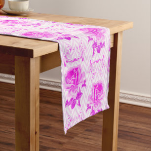 Beautiful Vintage Purple Floral Long Table Runner