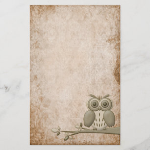 Beautiful Vintage Retro Owl Stationery