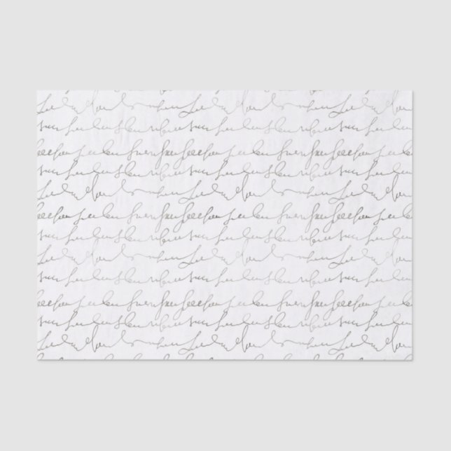 Beautiful Vintage Script Tissue Paper (Front)