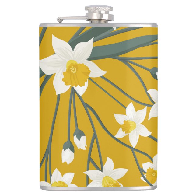 Beautiful Vintage: Seamless Ornament Design Hip Flask (Front)