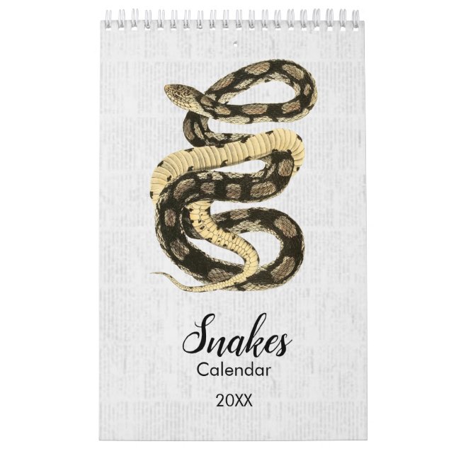 Beautiful Vintage Snakes Nature Calendar (Cover)