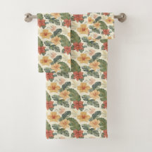 Beautiful Vintage Style Tropical Floral Pattern