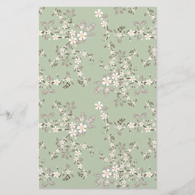 Beautiful vintage tree blossom white flowers (Front)