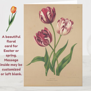 Beautiful Vintage Tulips Easter Card