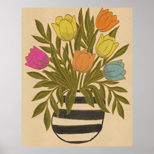 Beautiful Vintage Tulips Poster (Front)