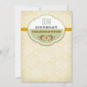 beautiful vintage typography birthday invitations