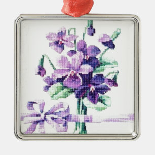Beautiful Vintage Victorian Violet Metal Tree Decoration