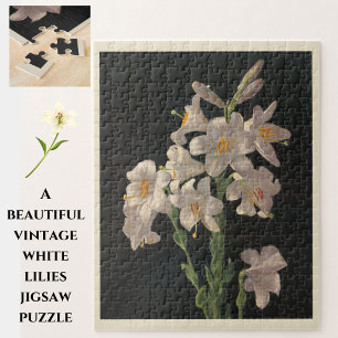 Beautiful Vintage White Easter Lilies Puzzle 