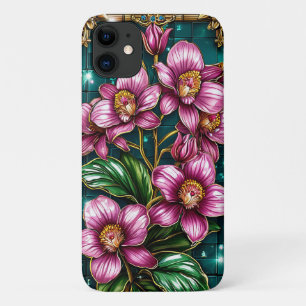 Beautiful Violet Flowers Framed in Gold Case-Mate iPhone Case