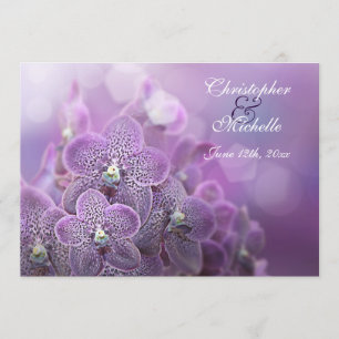 Beautiful Violet Orchids Flower Wedding Invitation