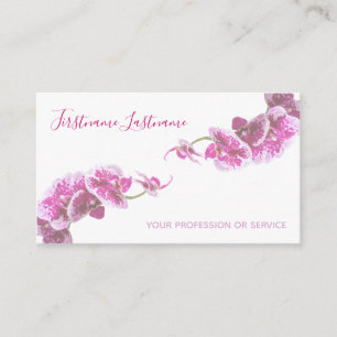 Beautiful violet pink orchid flower on white! business card