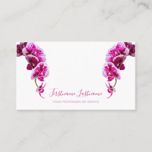 Beautiful violet pink orchid flower on white! business card