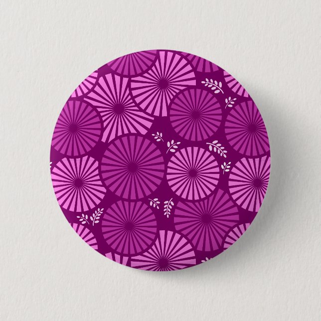 Beautiful, violet retro floral Button (Front)