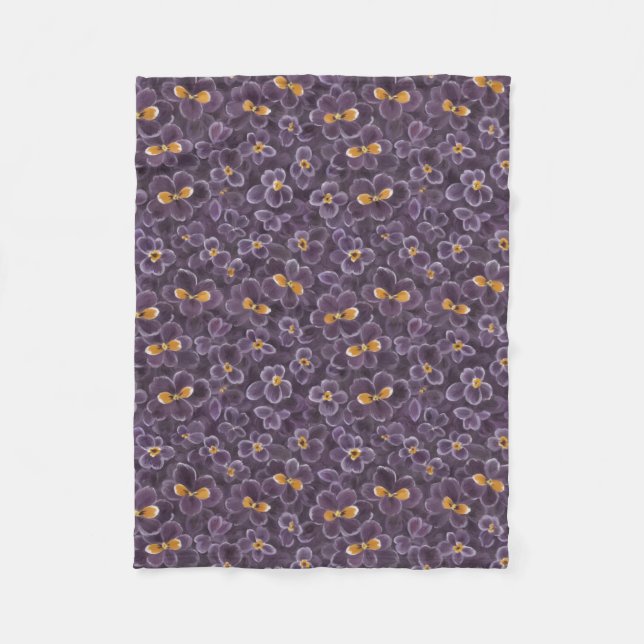 Beautiful Violets Fleece Blanket (Front)