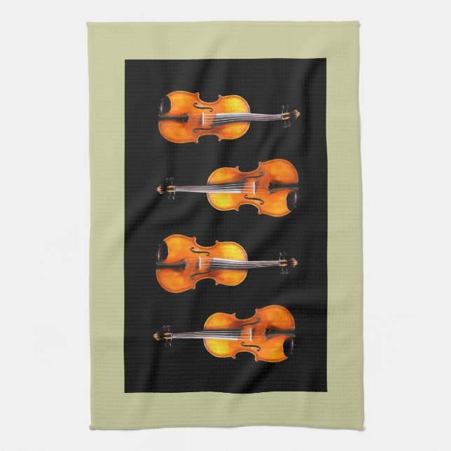 Beautiful Violin/Viola Kitchen Towel Design (Vertical)