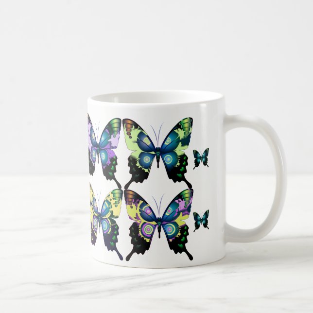 Beautiful Vivid and Elegant Butterflies Pattern Coffee Mug (Right)