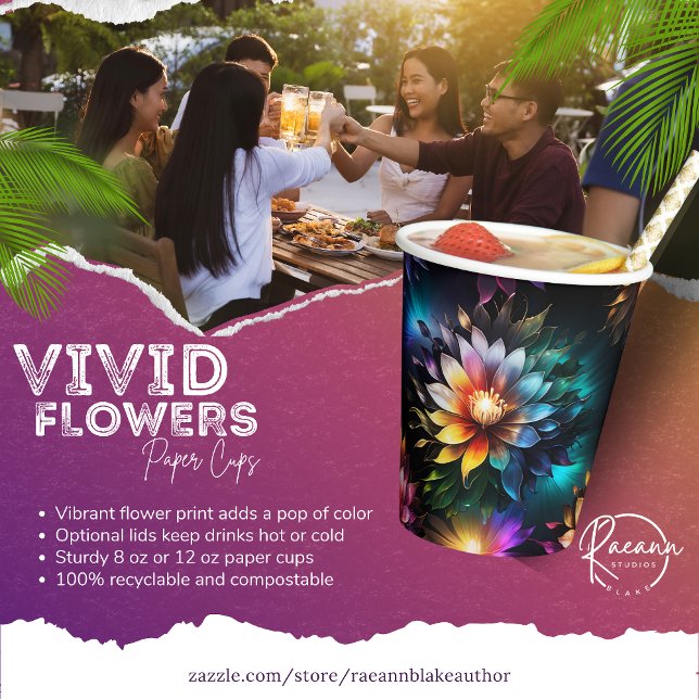 Beautiful Vivid Flowers Paper cup (Creator Uploaded)