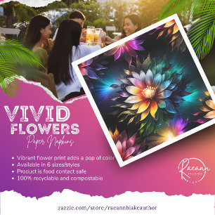 Beautiful Vivid Flowers Paper Napkin