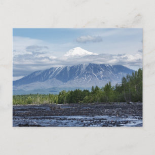 Beautiful volcanic landscape in sunny day postcard