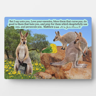 Beautiful Wallaby Scripture Plaque    Matthew 5:44