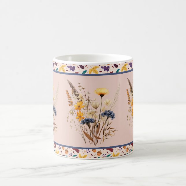 Beautiful warm autumn leaves coffee mug (Center)
