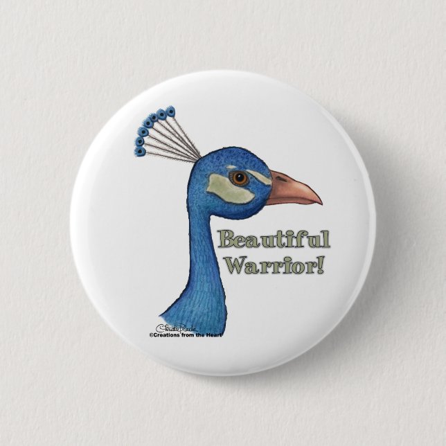 Beautiful Warrior 6 Cm Round Badge (Front)