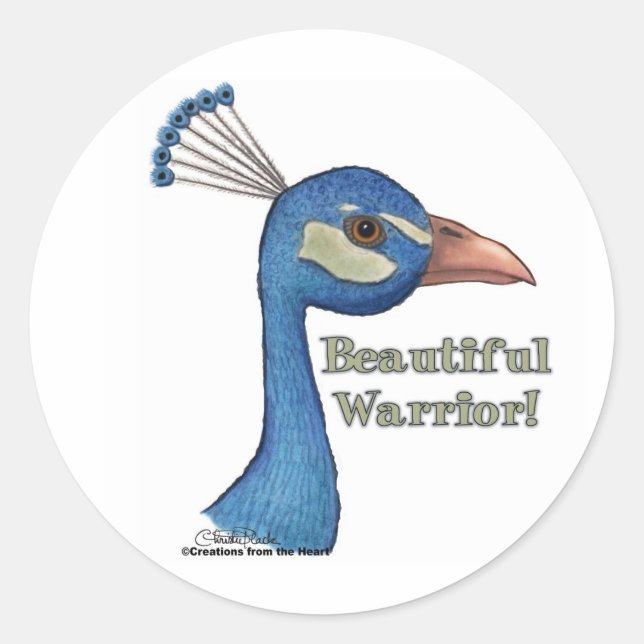 Beautiful Warrior Classic Round Sticker (Front)