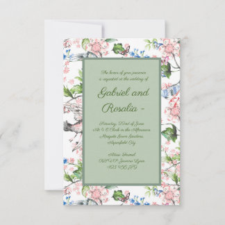 Beautiful, water colour,hand painted nature scene, save the date